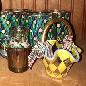 Mackenzie Childs Rare glass  creamer sugar